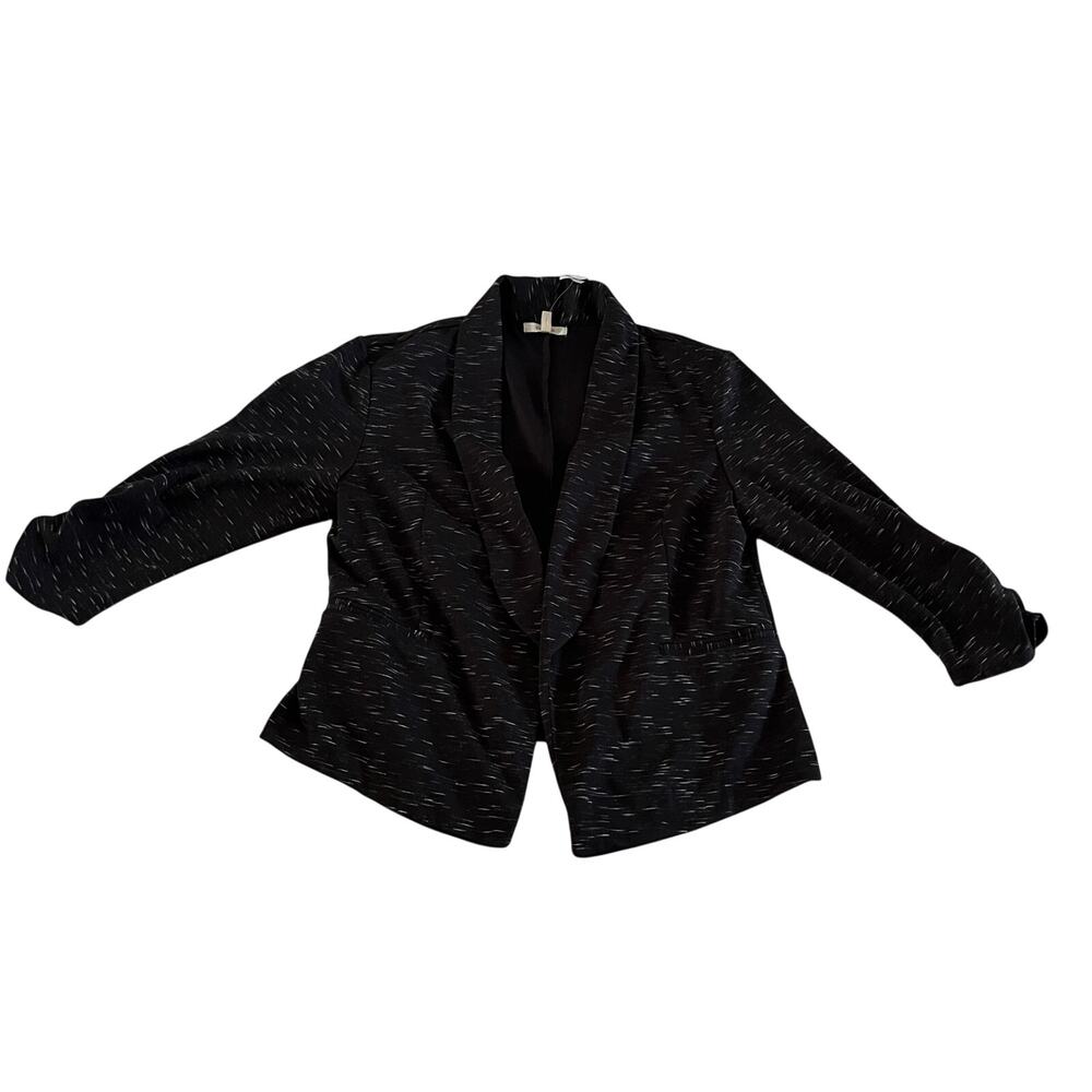NWT Black Heathered Stretch Blazer Sz L Work Office Career